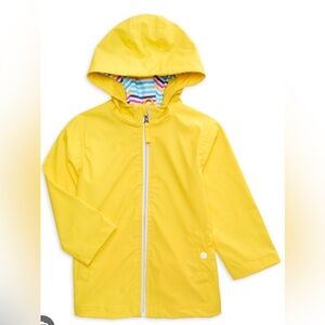 Pink Platinum Light Yellow Hooded Rain Jacket